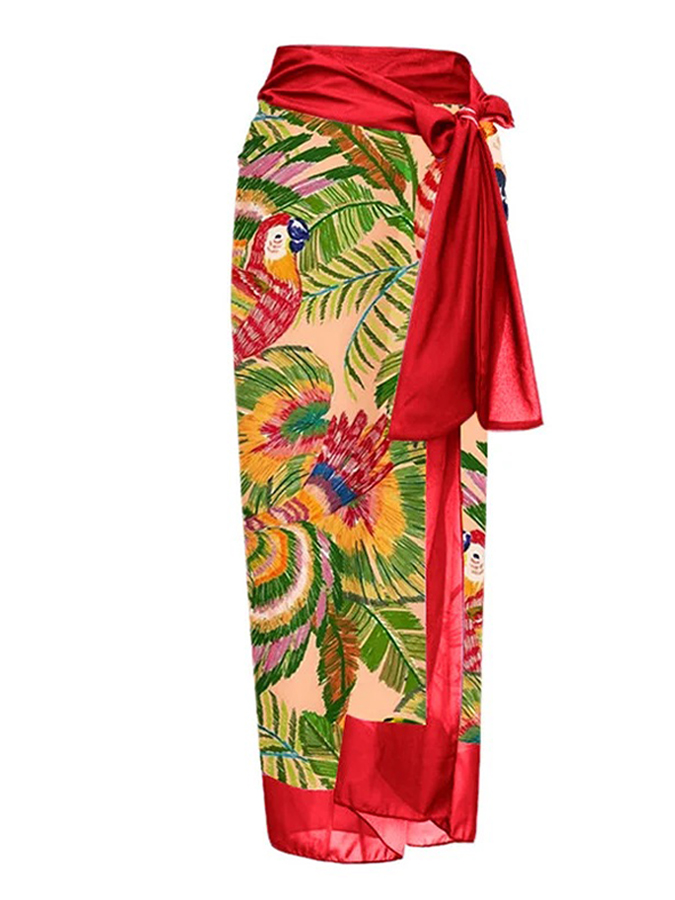3D Flower Printed One Piece Swimsuit and Cover Up