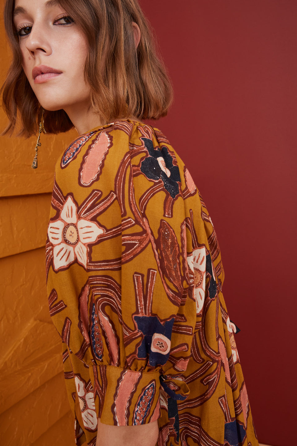 Printed Bikini And Short-sleeve Dress