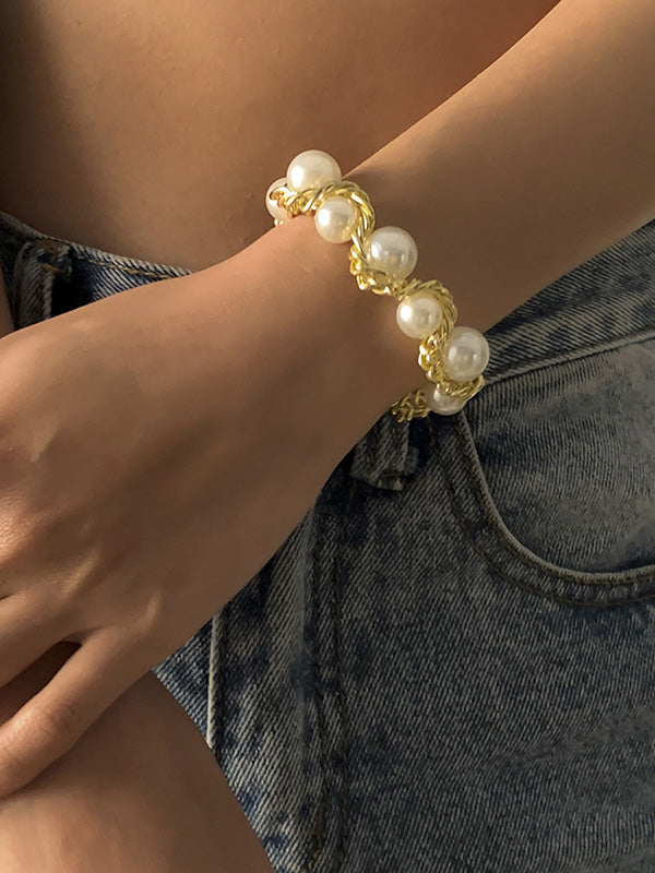 Pastoral Ethnic Style Woven Twist Beaded Punk Bracelet