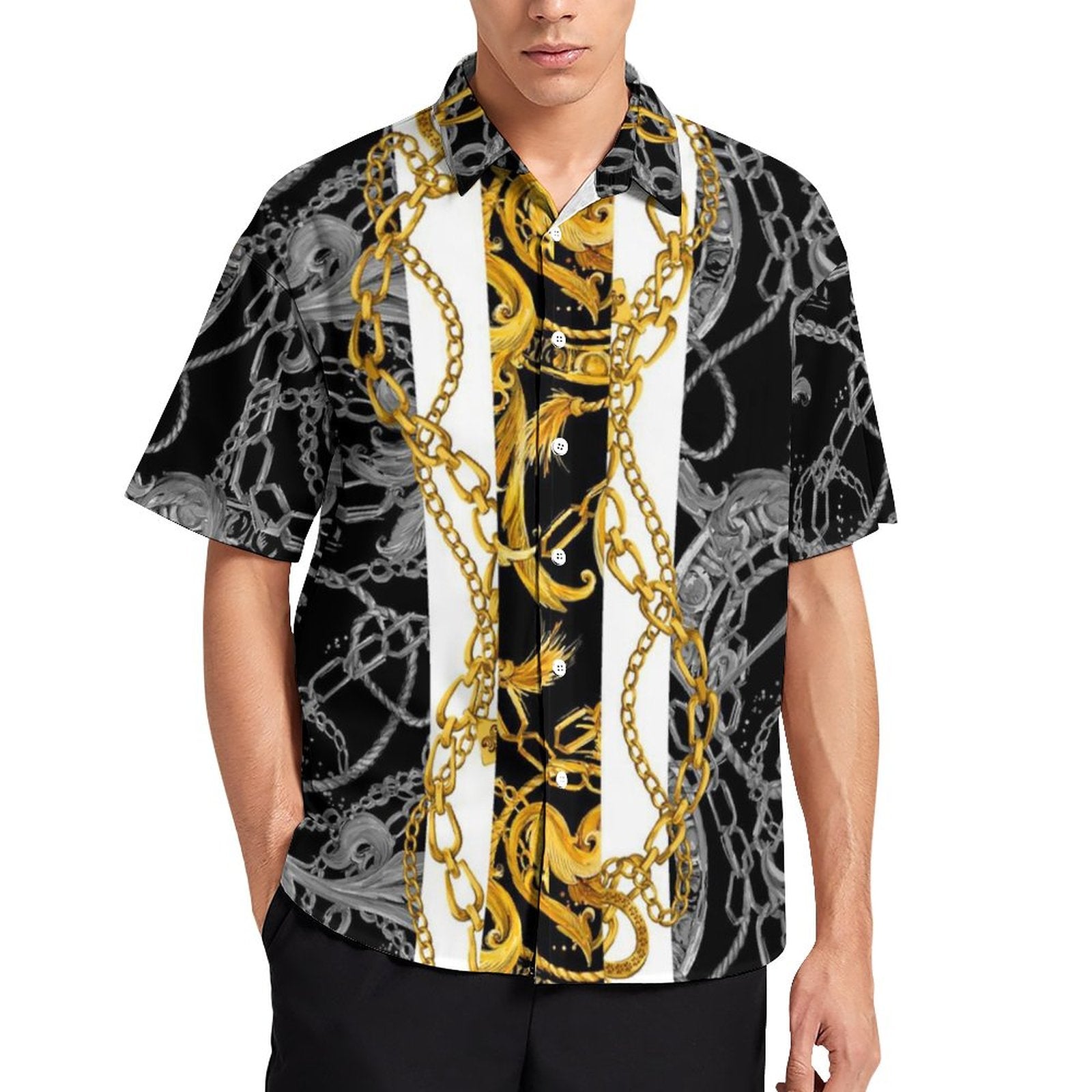 Men's Fashion Casual Printed Short Sleeve Shirts 2306101131