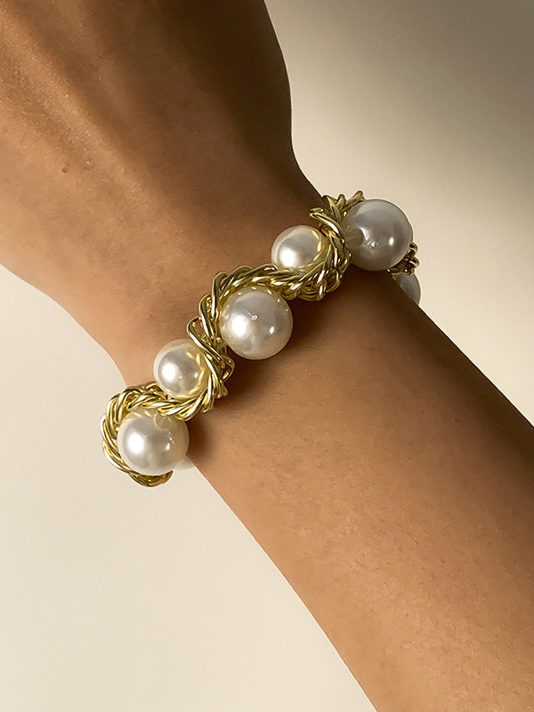 Pastoral Ethnic Style Woven Twist Beaded Punk Bracelet