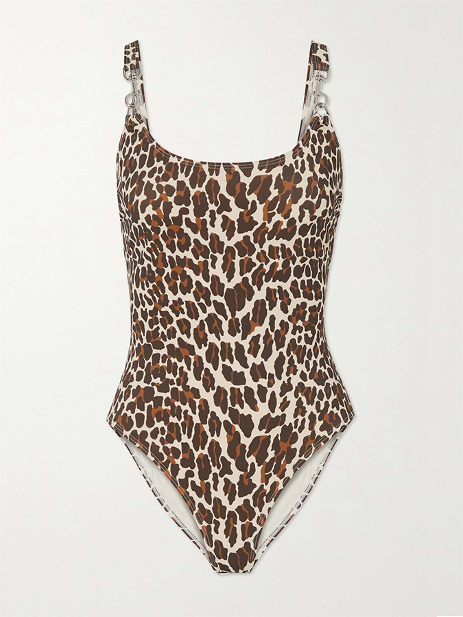 Embellished Leopard Print Swimsuit
