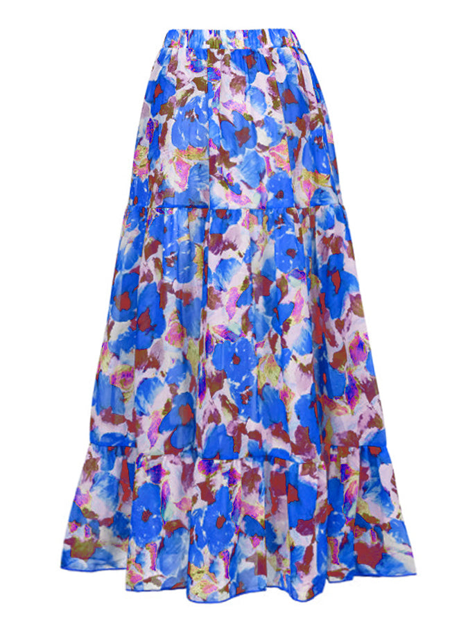 Fashion Flower Design Solid Color Beach One Piece Swimsuit