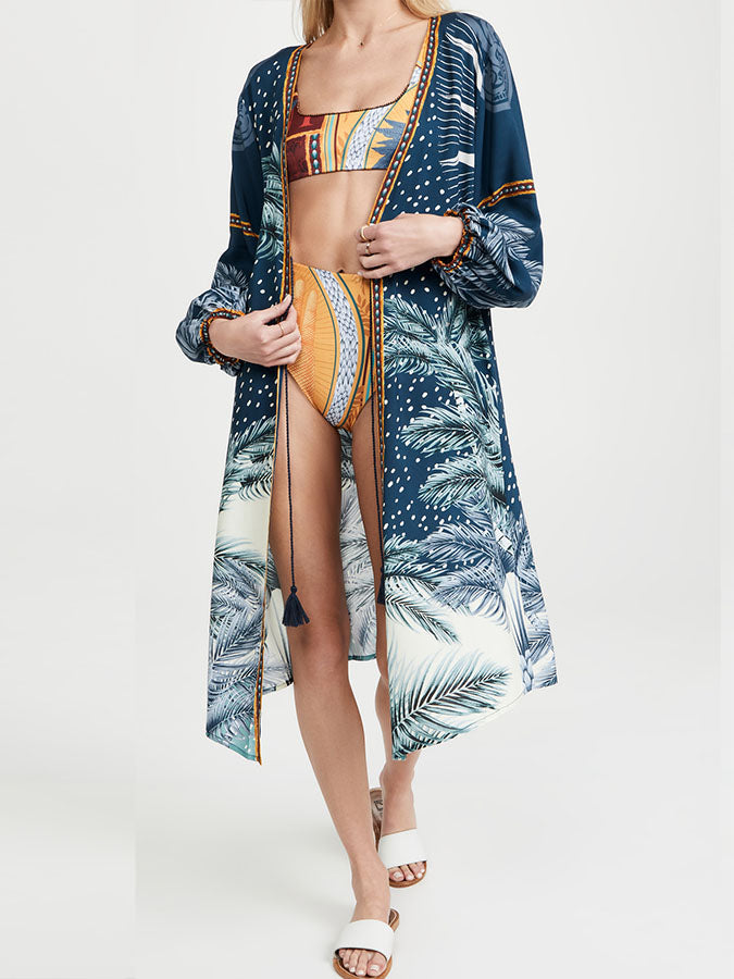 Reversible Print Bikini Swimsuit and Cover-Up