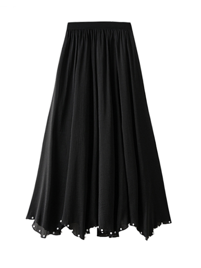 Sexy 3D Flowers Solid Color Bikini Swimsuit and Skirt