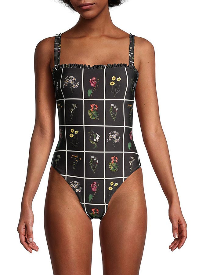 Black Print Fashion One Piece Swimsuit