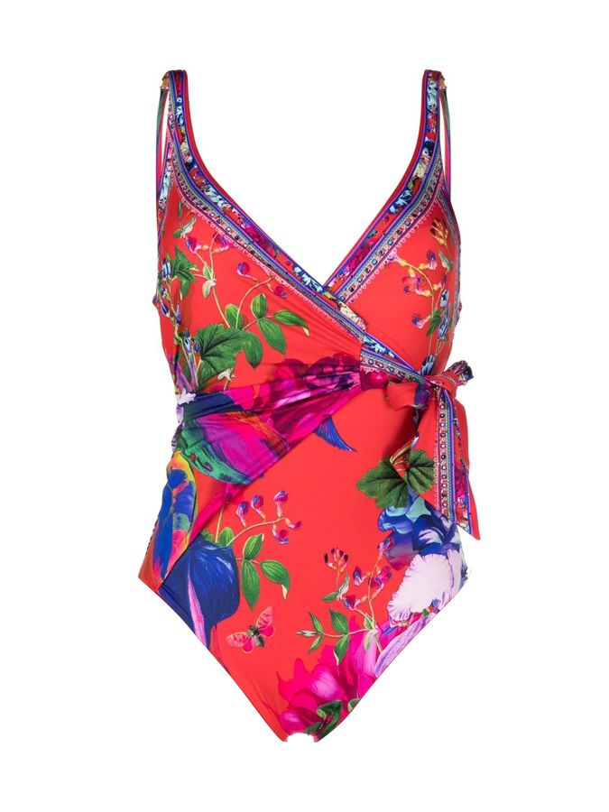 Vintage Botanical Floral Print Bikini And Cover up