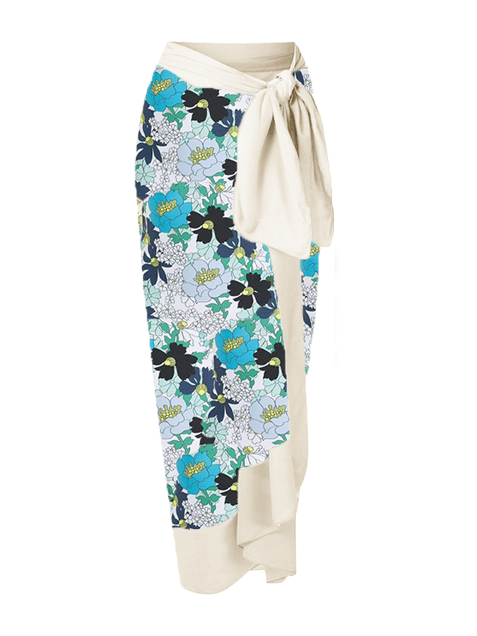 Floral Print One Piece Swimsuit and Cover Up