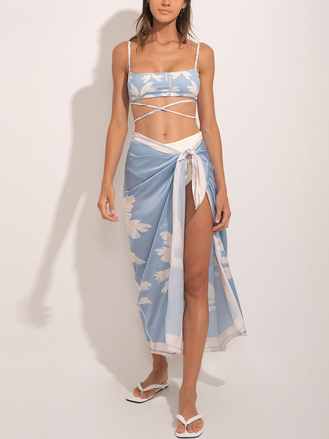 Fashion Print Beach Swimsuit Set