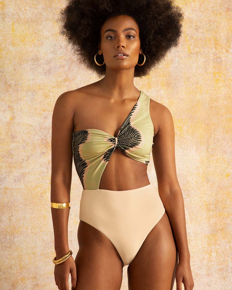 Gatsby Palm Two Tone Swimsuit