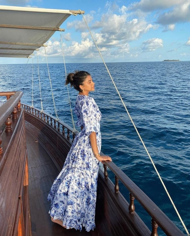 Three-Piece Set Printed Swimsuit and Cover-Up