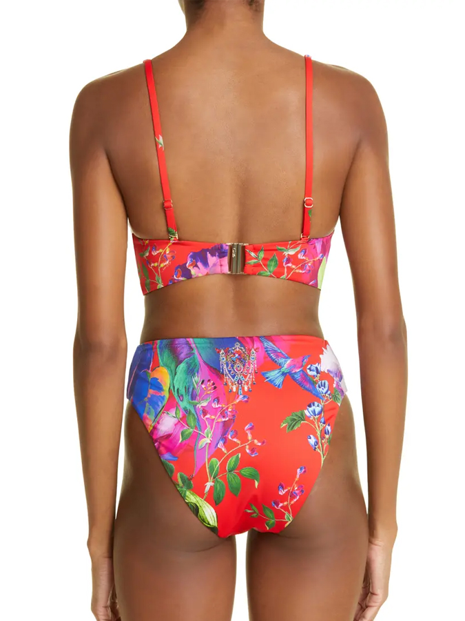 Vintage Botanical Floral Print Bikini And Cover up