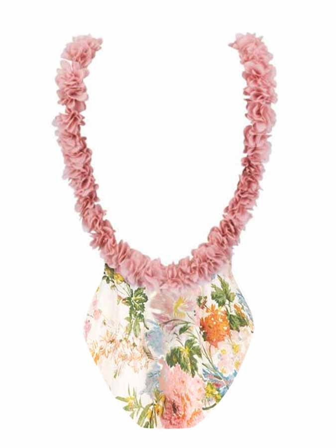 Printed Petal Straps One-Piece Swimsuit and Cover-Up