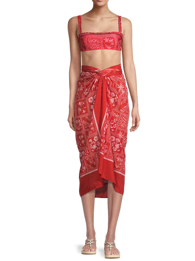 Red Sexy Print Bikini Swimsuit