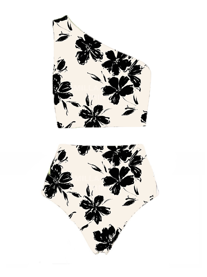Floral Print  Bikini Swimsuit and Cover Up
