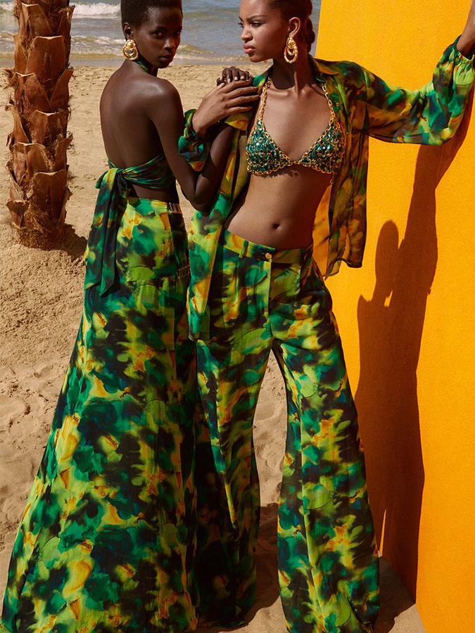 Green Halter Bikini and Cover Up