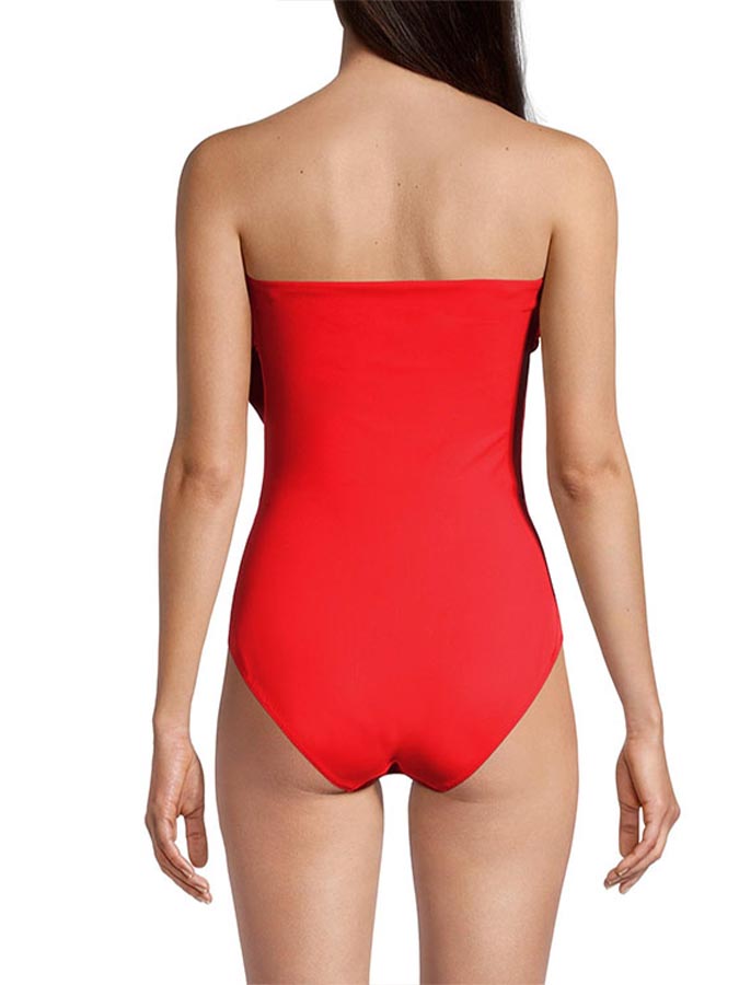 3D Flower Red One Piece Swimsuit and Cover Up