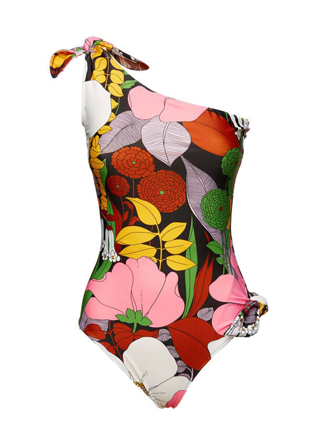 Floral Print One Piece Swimsuit and Cover Up