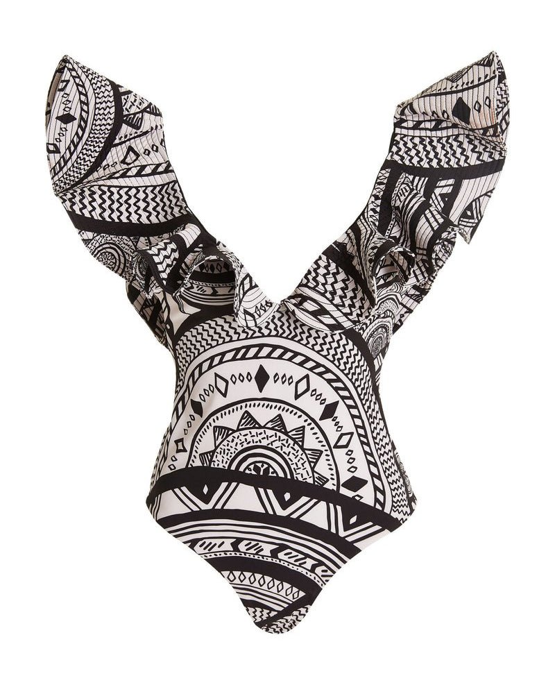 Reversible Ruffled One-Piece Swimsuit