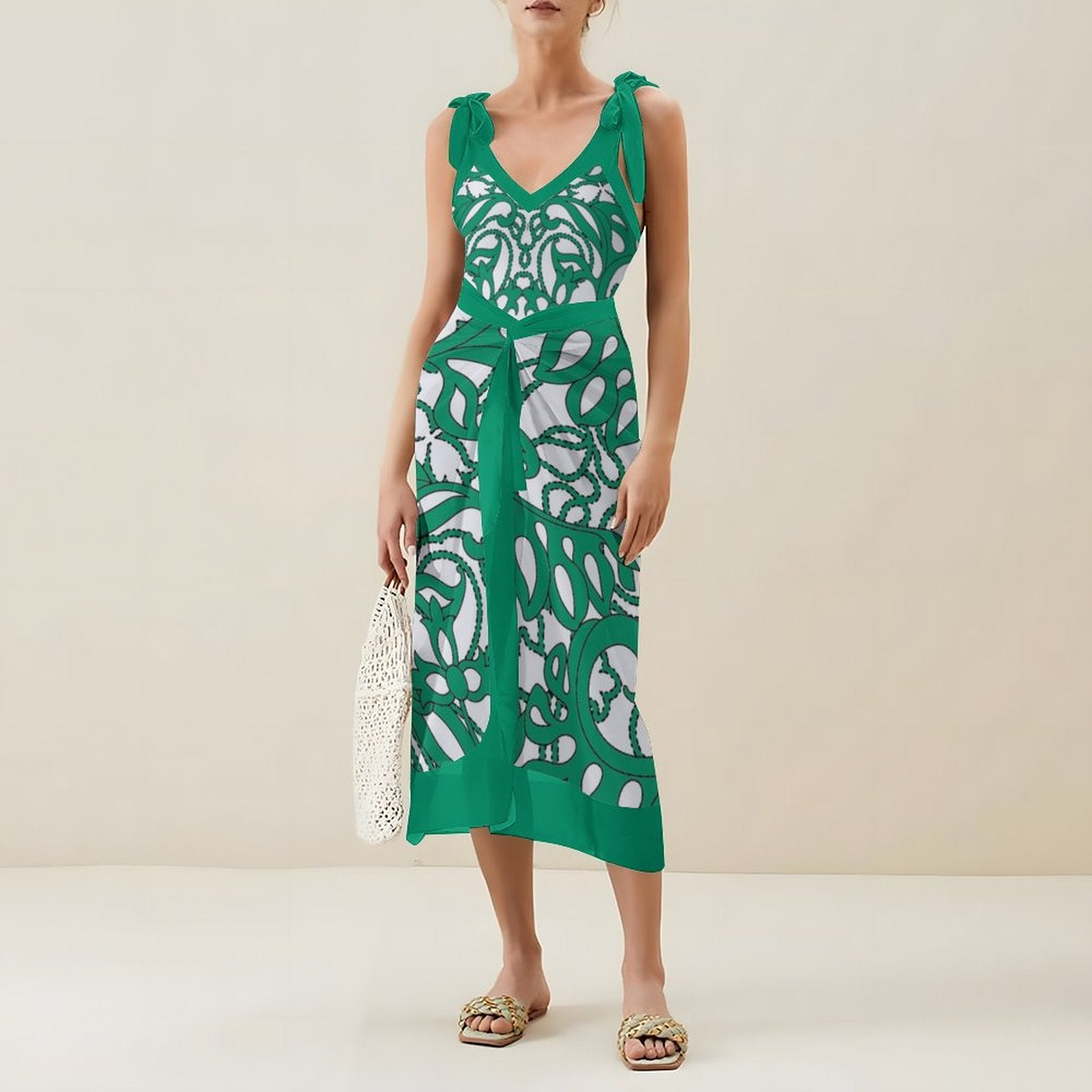 Casual Printed One-Piece Swimsuit And Cover Up 2305104273