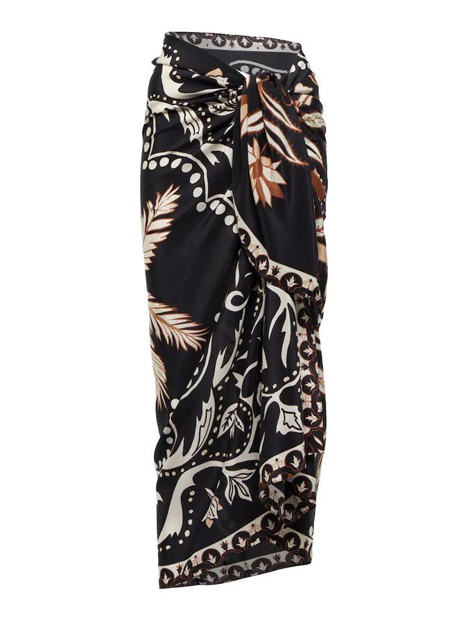 Lace-Up Print Bikini Swimsuit Set