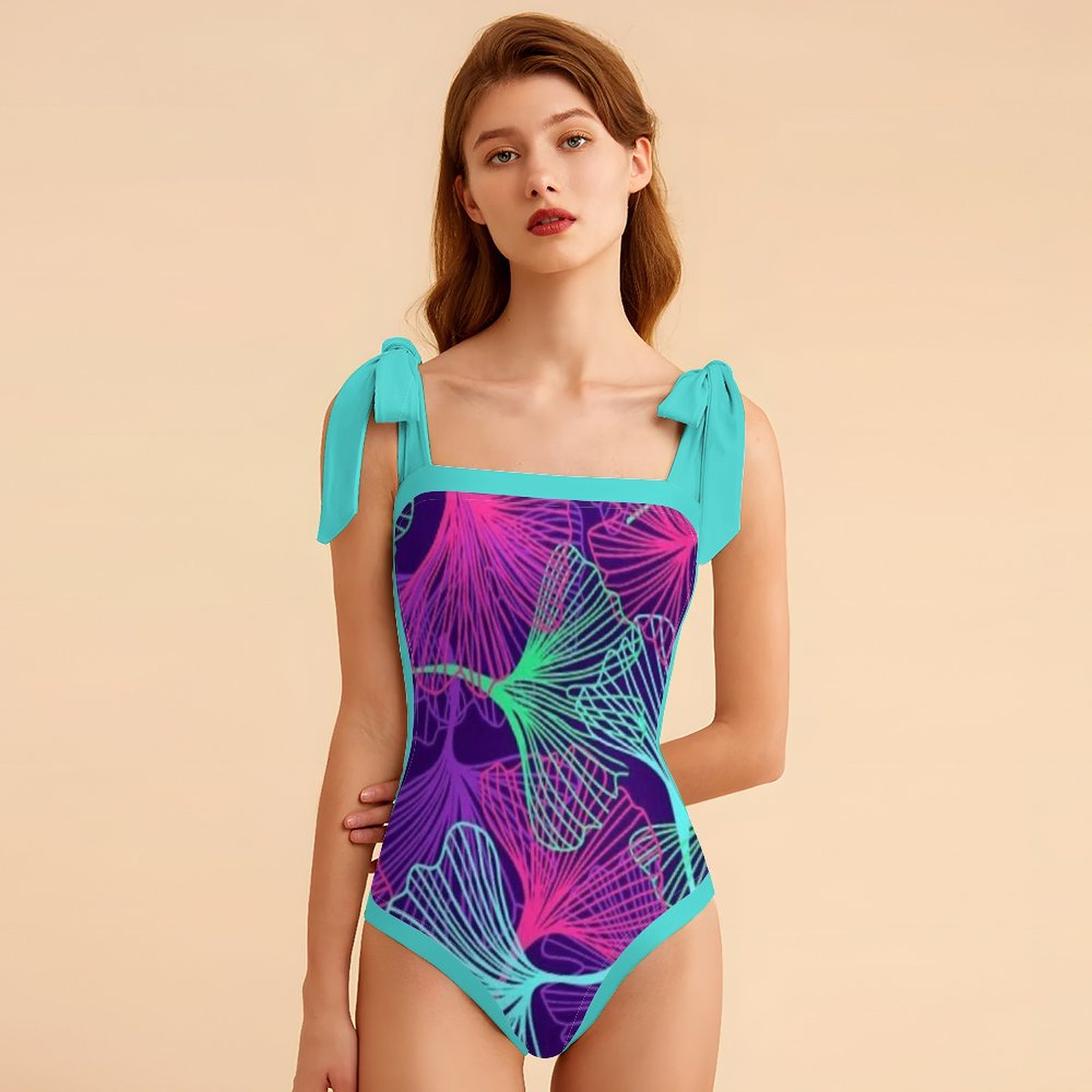 Fashion Printed One Piece Swimsuit And Cover Up 2306103834