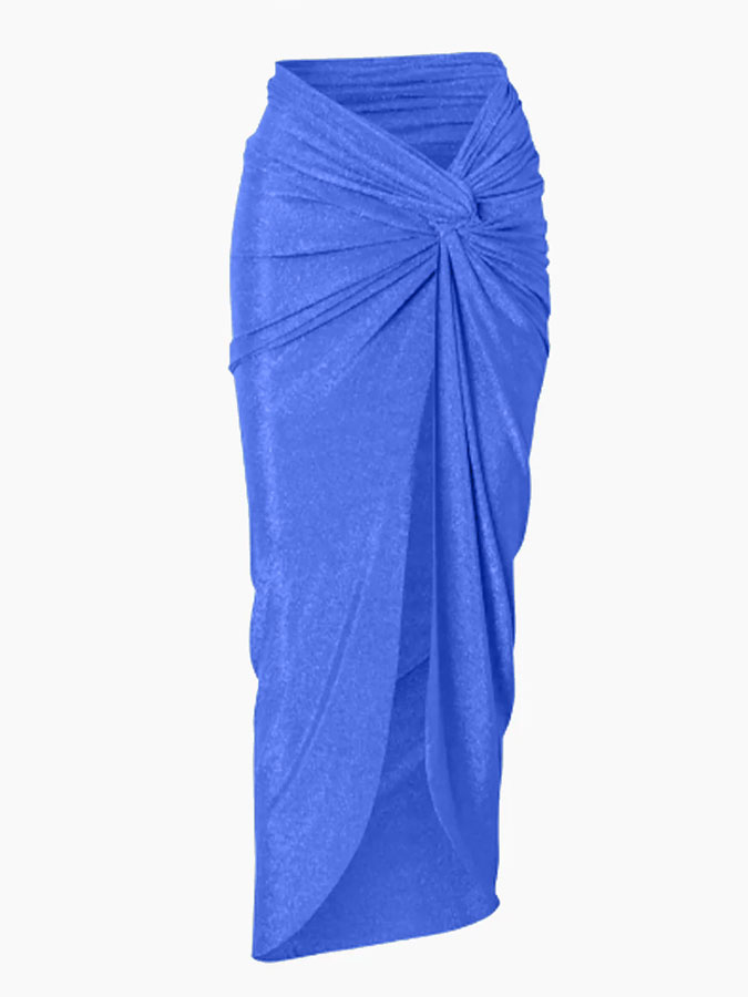 Solid Ruffle Tie One Piece Swimsuit