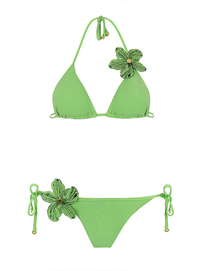 Solid Color V Neck Open Back One Piece Swimsuit