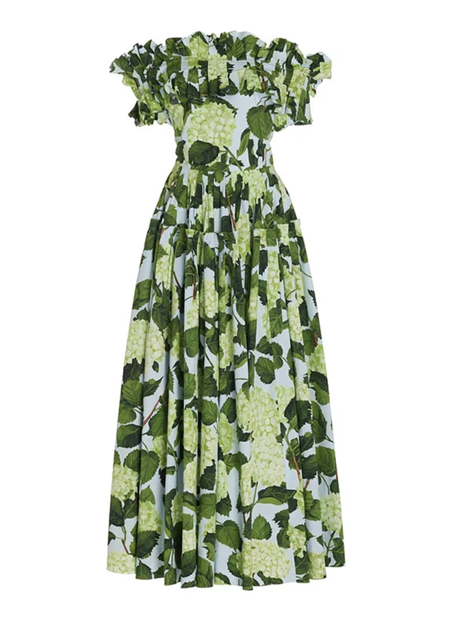 Floral Print One Piece Swimsuit and Skirt