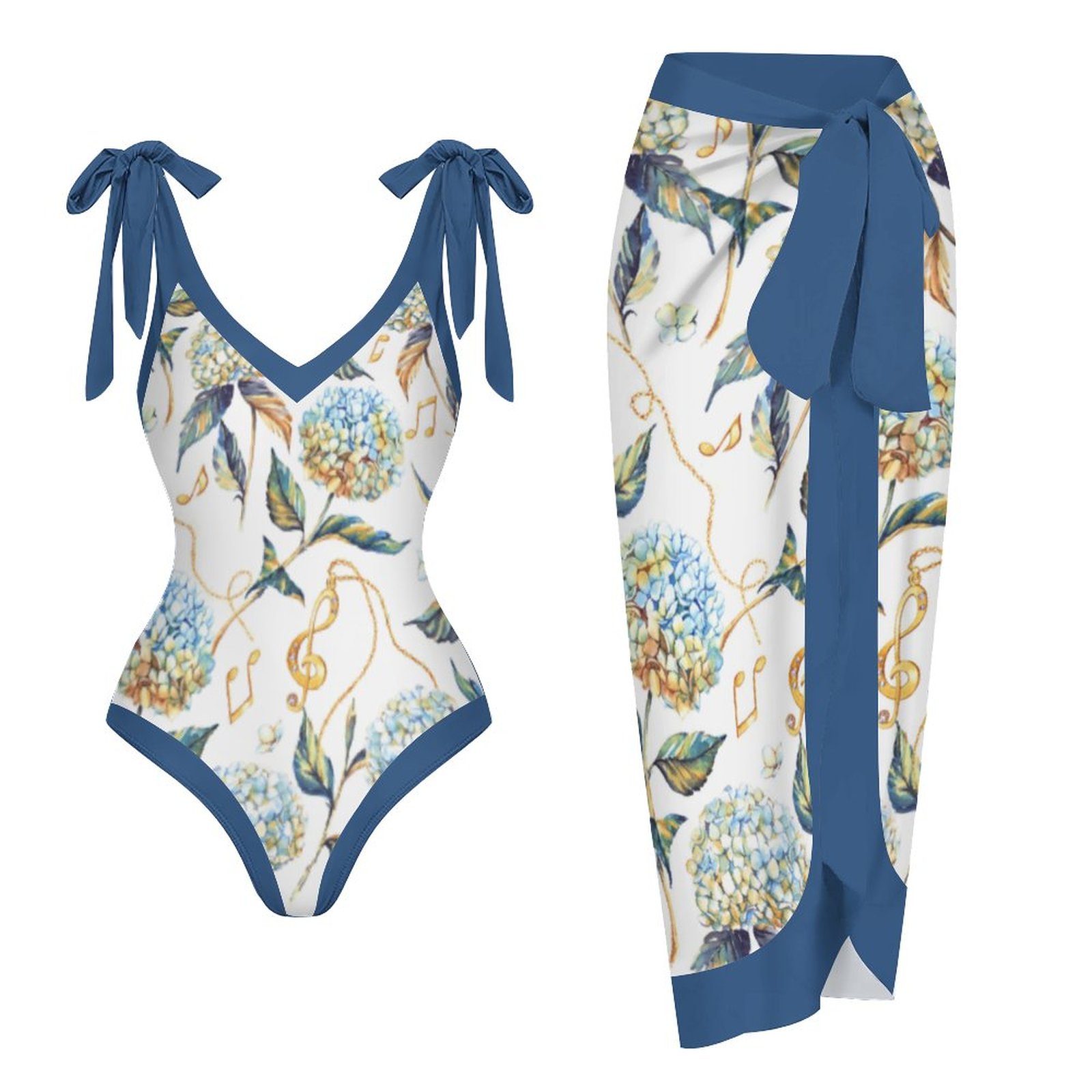 Casual Printed One Piece Swimsuit And Cover Up 2305104966