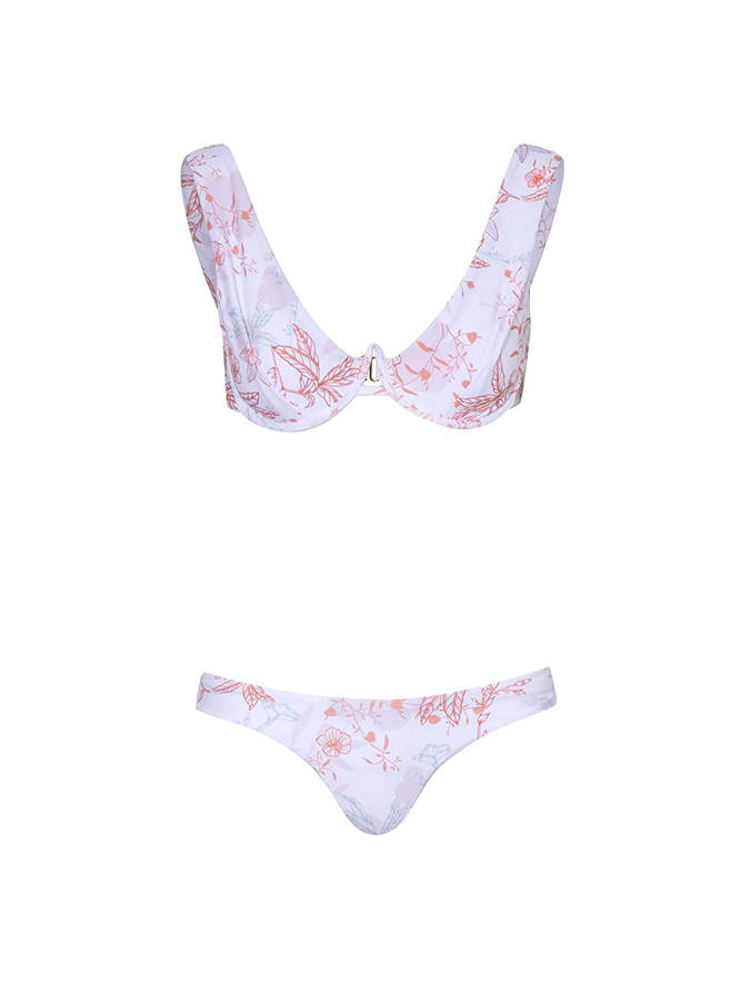 Floral print bikini swimsuit and cover up
