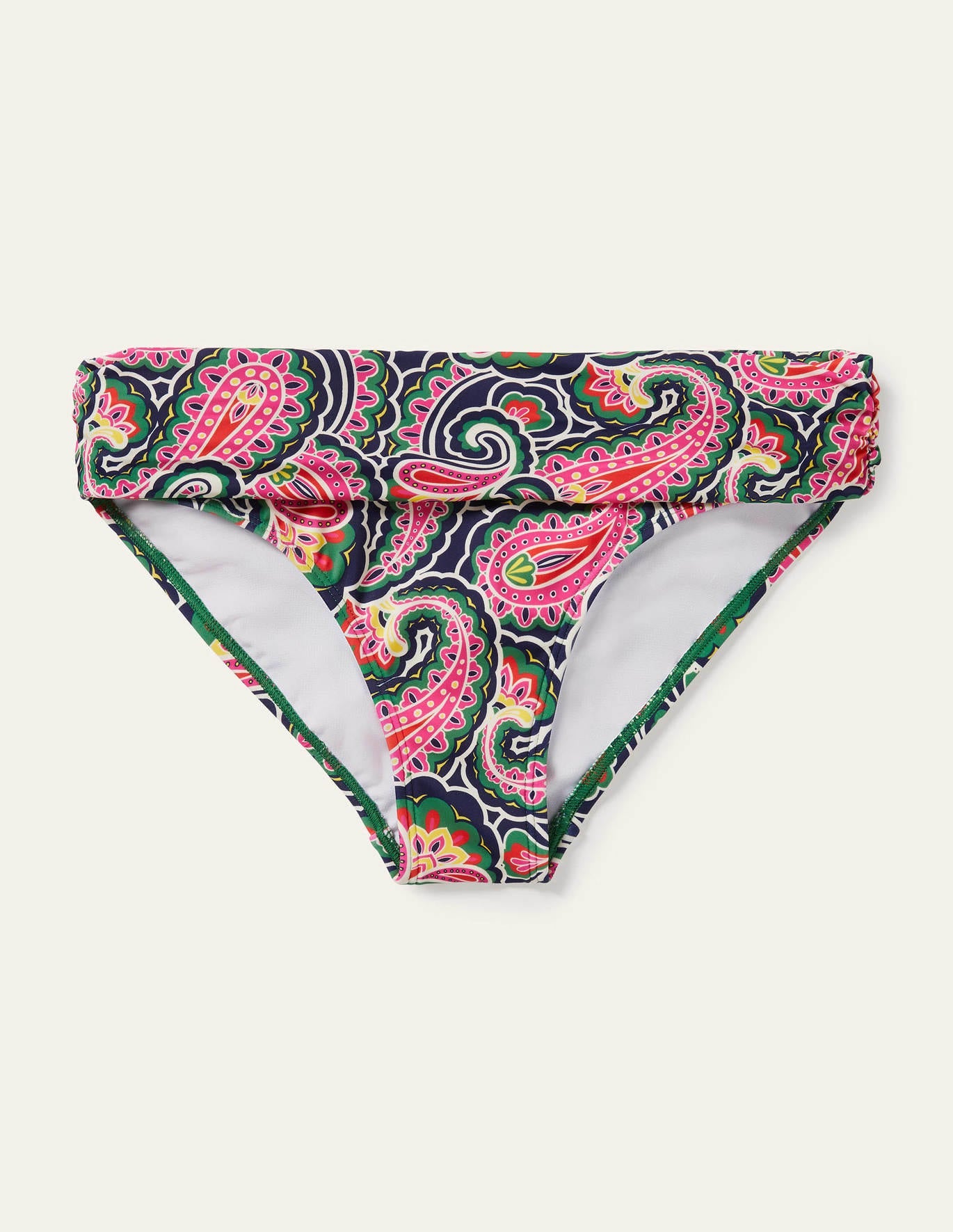 Deep V Ethnic Print Split Swimsuit