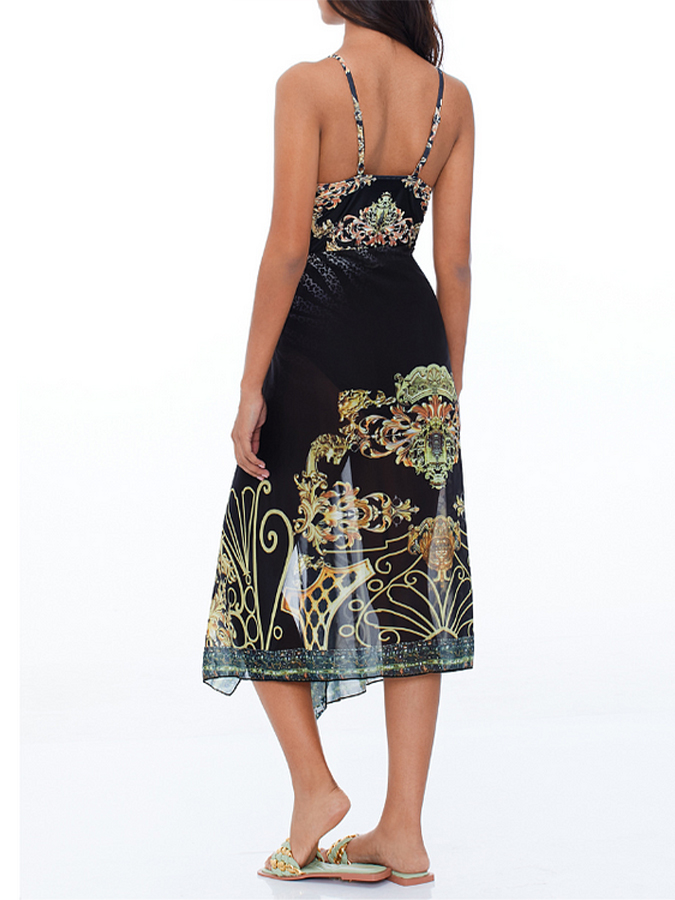 Ruffle Printed One Piece Swimsuit and Cover Up