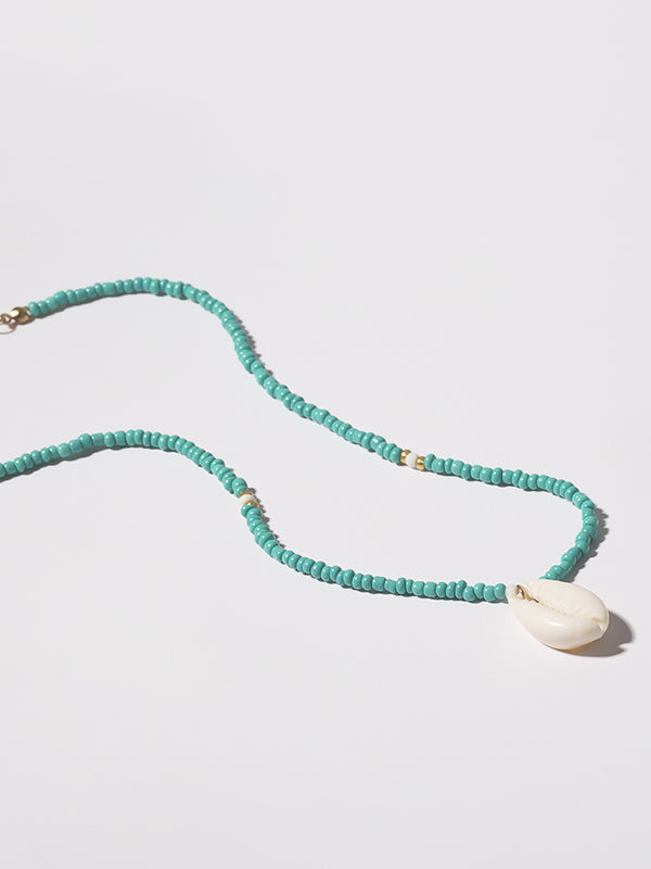 Personalized Ethnic Beaded Shell Double Layer Set Necklace