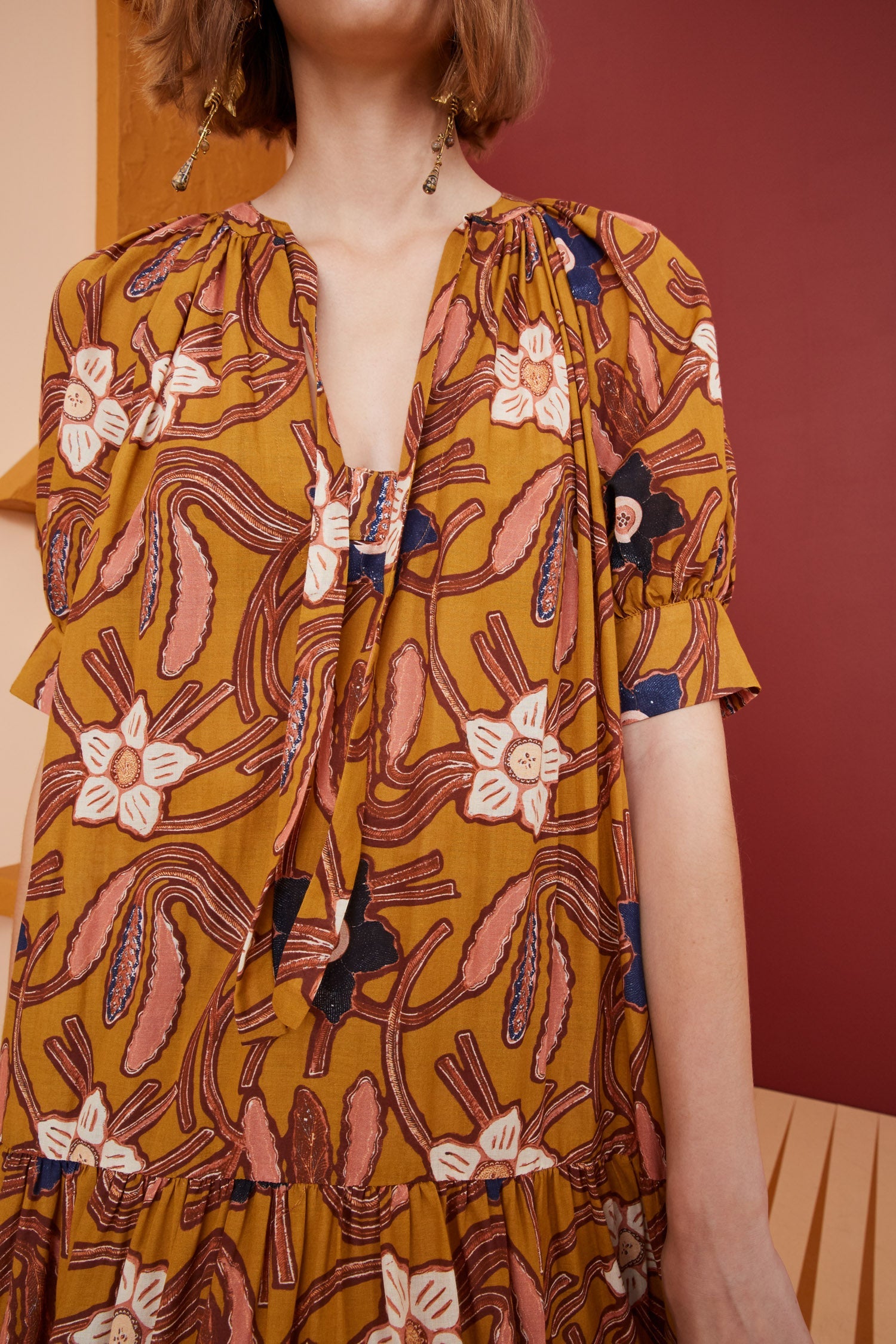 Printed Bikini And Short-sleeve Dress