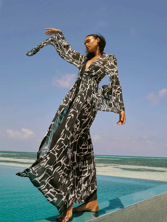 Geometric Print Ruffle One Piece Swimsuit And Cover Up