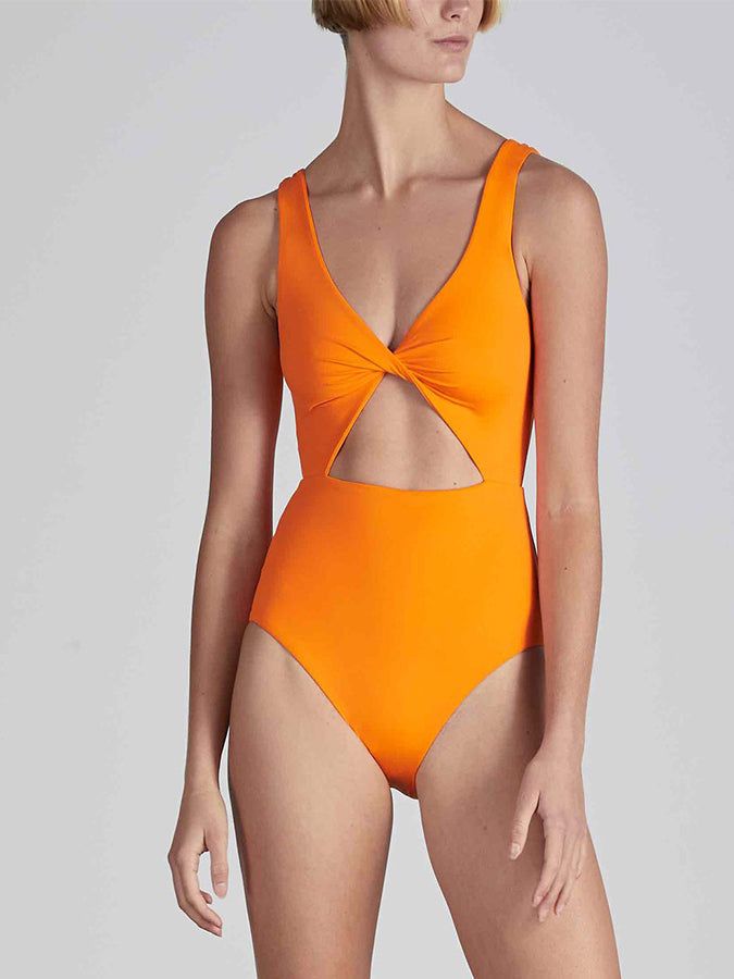 Solid Color Cutout Design Fashion One Piece Swimsuit