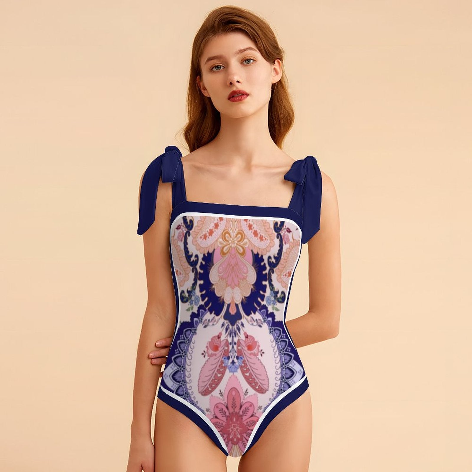Fashion Printed One Piece Swimsuit And Cover Up 2305105406