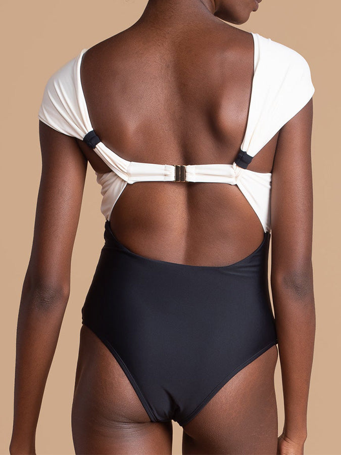 Fashion Colorblock One-Piece Swimsuit