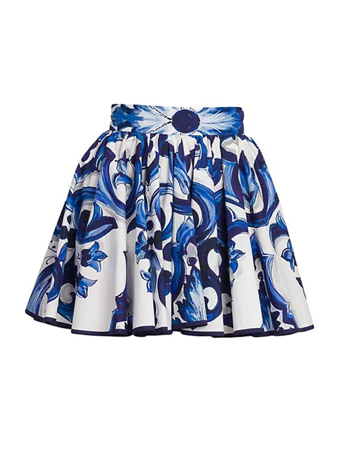 Fashion Vintage Print Bikini Swimsuit Set And Skirt