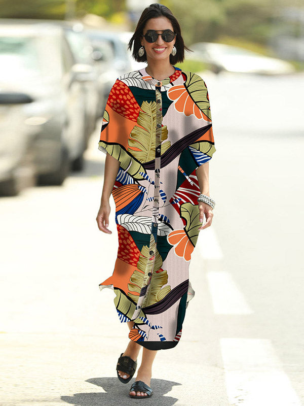 Floral Loose Pocket Cardigan Vacation Beach Cover-Up Swimwear