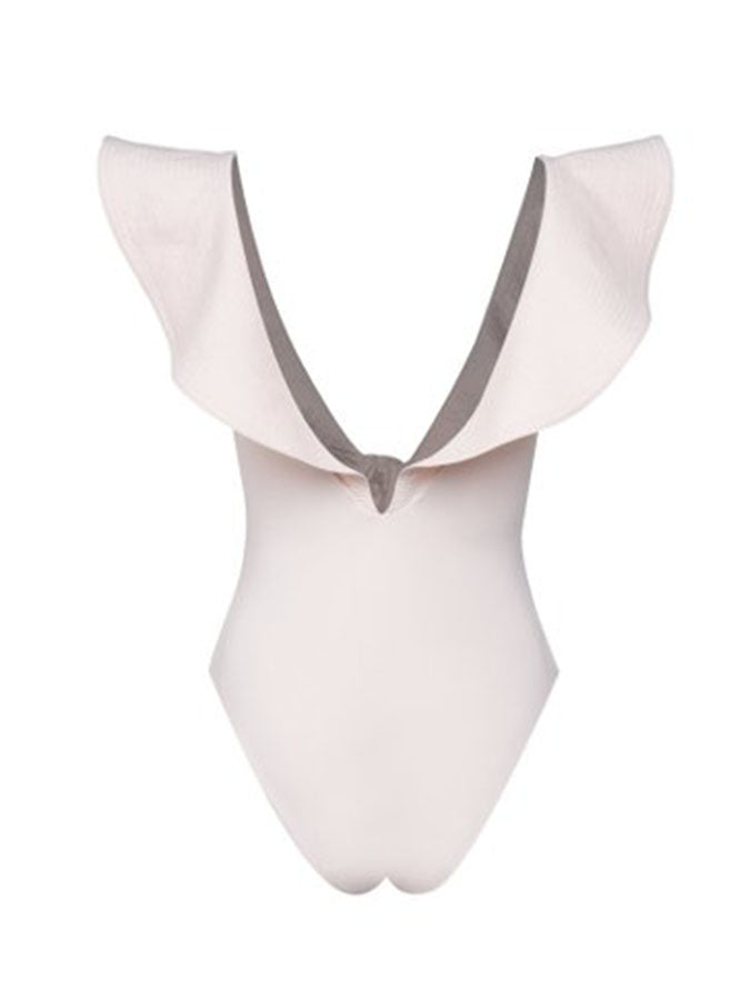 Solid Ruffle One-Piece Swimsuit