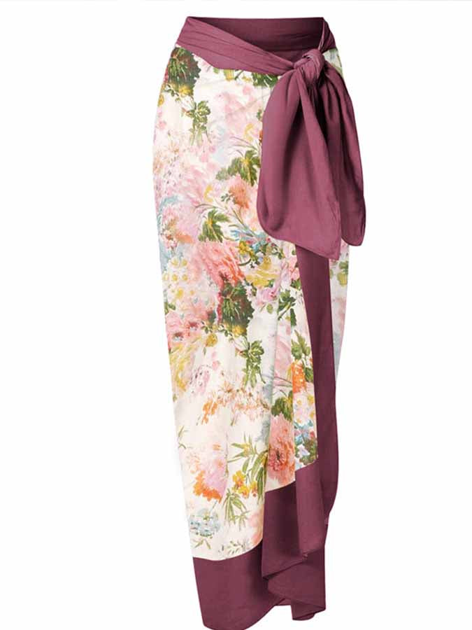 Printed Petal Straps One-Piece Swimsuit and Cover-Up