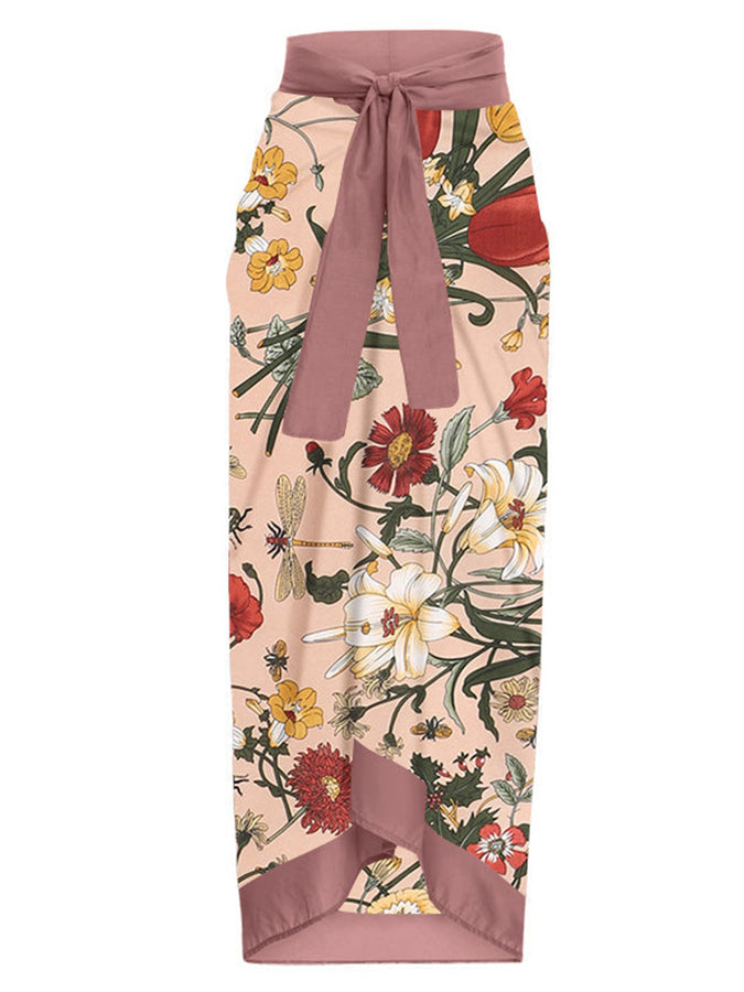 Vintage Floral Print One-Piece Swimsuit