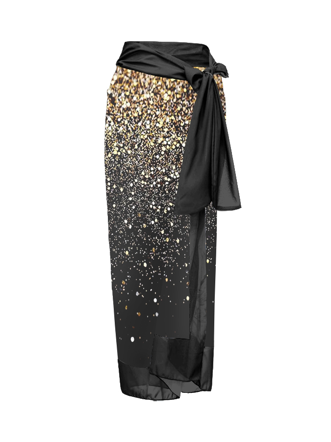 Star Print One Piece Swimsuit And Cover Up