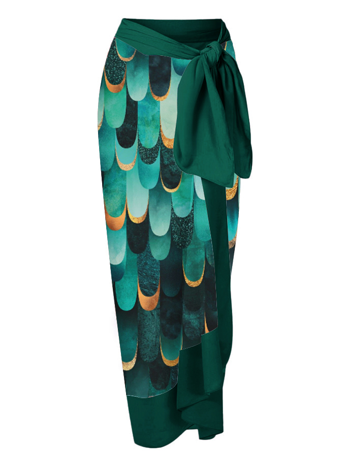 Geometric Print One Piece Swimsuits and Cover Up