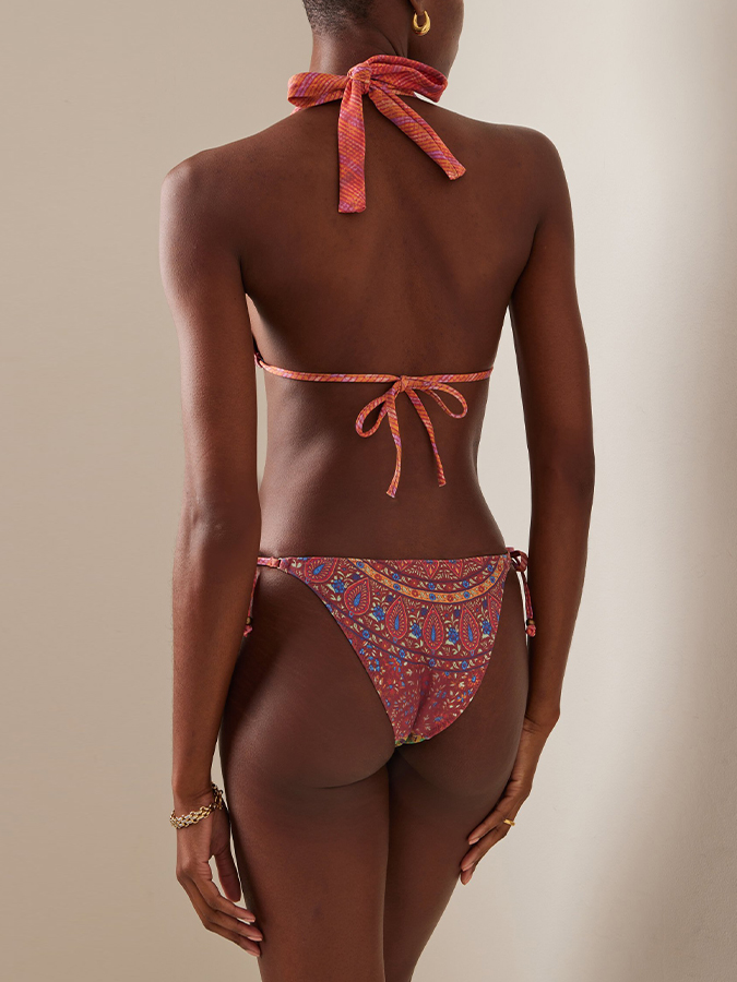 Vintage Print Beach Swimsuit and Cover-up