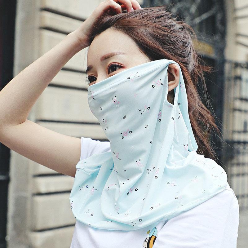Floral Breathable Ice Silk Sunscreen Mask