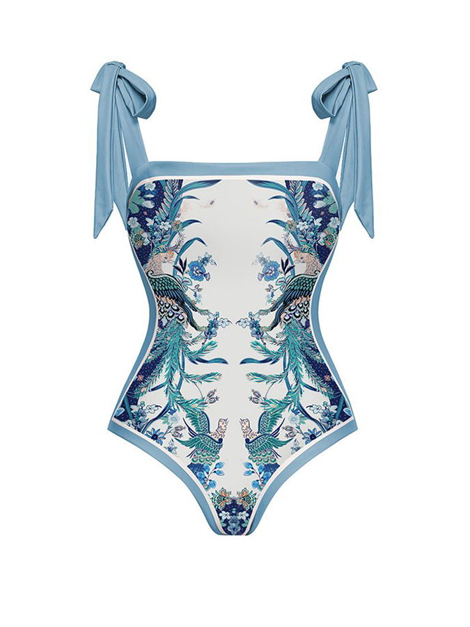 Fashion Print Reversible One-Piece Swimsuit