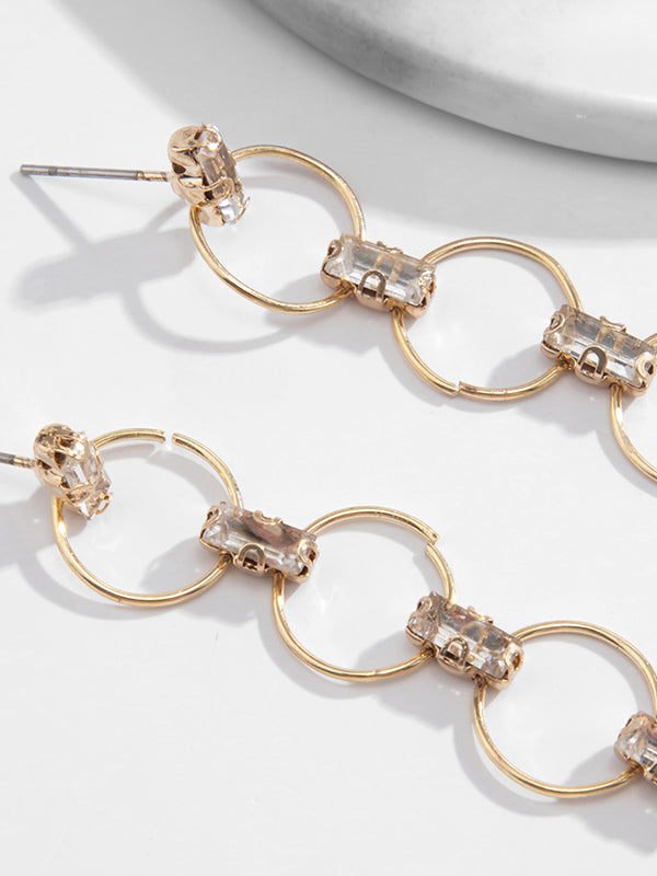 Fashion All-Match Multi-Element Generous Buckle Beaded Earrings